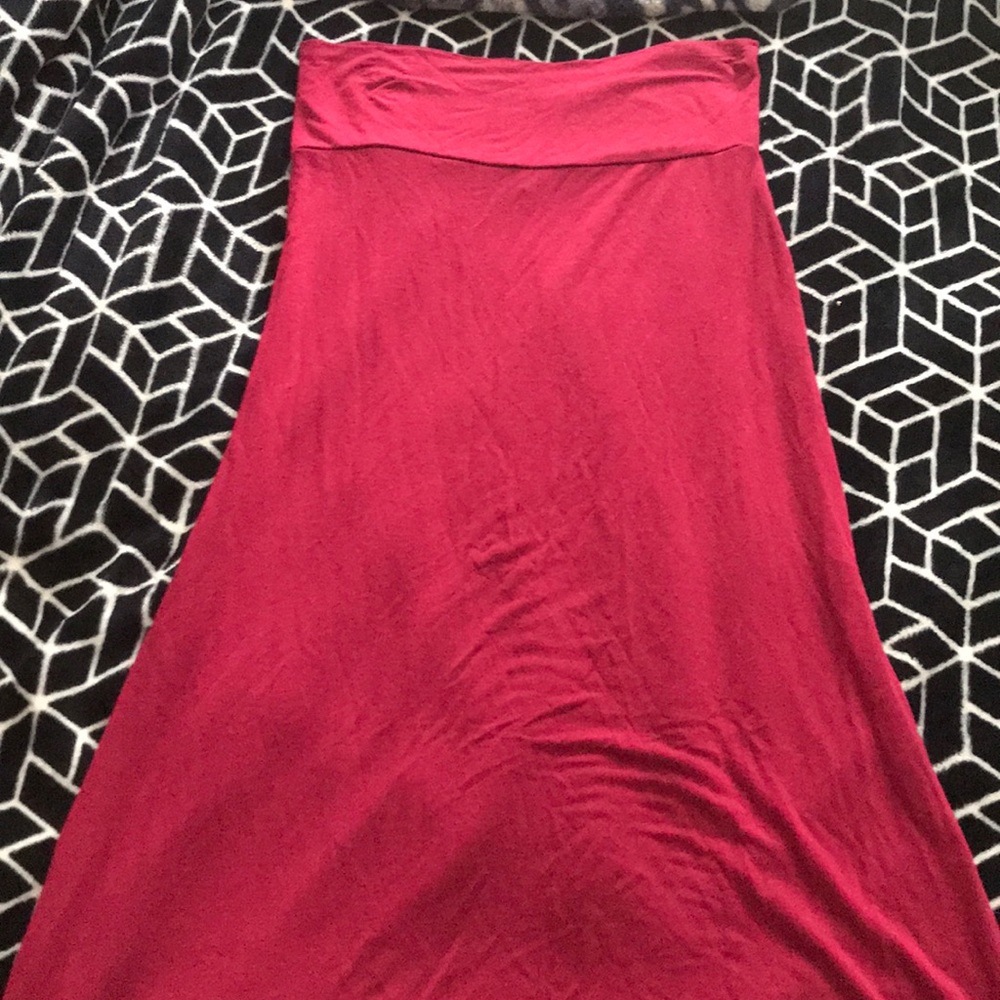 Burgundy maxi skirt